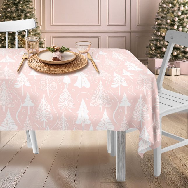 Pink White Christmas Pattern#6 ID1009 Tablecloth (Creator Uploaded)