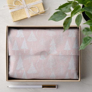 Pink White Christmas Pattern#6 ID1009 Tissue Paper