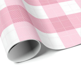 Pink & White Classic Gingham Pattern Wrapping Paper