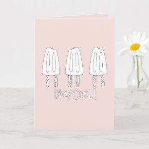 Pink White Cool Popsicles Card