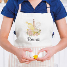 Pink & White Custom Name Pastry Chef Apron