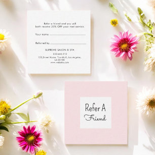 Pink White Customer Loyalty Referral Card