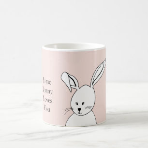 Pink White Cute Bunny Love Coffee Mug