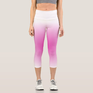 Pink White Cute Modern Elegant Template Womens Capri Leggings