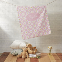 Pink White Daisy Pattern Custom Name