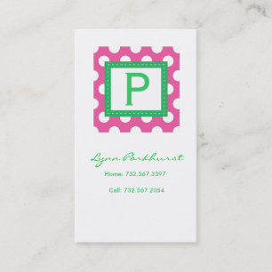 Pink & White Dot Calling Card