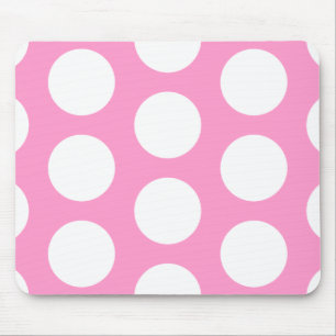 Pink & White Dots Mouse Pad