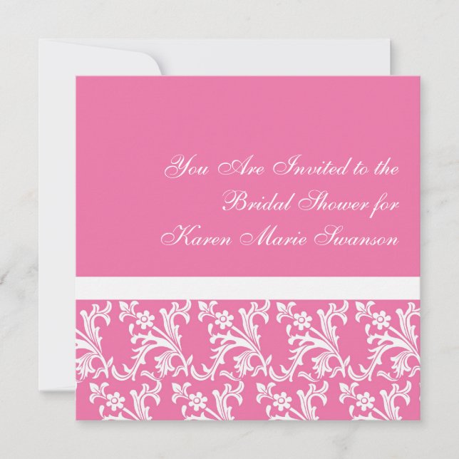Pink & White Elegance Invitation (Front)