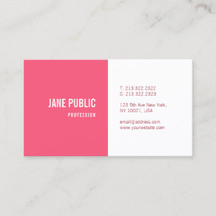 Pink White Elegant Minimalist Modern Template Business Card