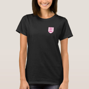 Pink White England Three Heraldic Lions Womens Foo T-Shirt
