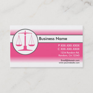 Pink white fade law justice scales business cards