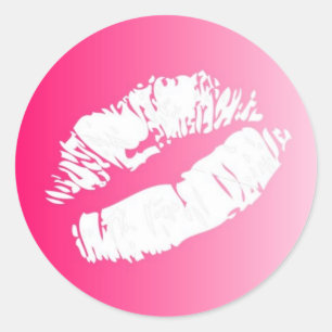 Pink white fade lips smooch kiss stickers