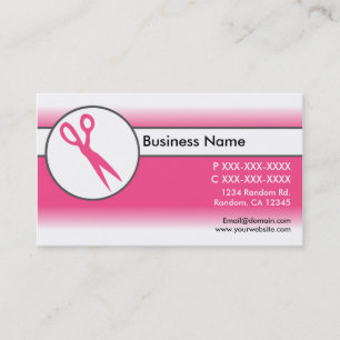 Pink white fade scissors business cards