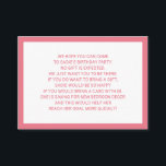 Pink White Fiver 5 Dollar Child's Birthday Party Enclosure Card<br><div class="desc">Pink and white child's Fiver (5 dollar) birthday party invitation enclosure. A Fiver birthday is a new trend in birthday parties for children. Fiver parties can teach children the value of money while allowing birthday party guests to come and enjoy the party without having to spend countless hours searching for...</div>