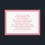 Pink White Fiver 5 Dollar Child's Birthday Party Enclosure Card<br><div class="desc">Pink and white child's Fiver (5 dollar) birthday party invitation enclosure. A Fiver birthday is a new trend in birthday parties for children. Fiver parties can teach children the value of money while allowing birthday party guests to come and enjoy the party without having to spend countless hours searching for...</div>