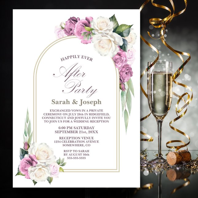 Pink White Floral Arch Wedding After Party Invitation (Creator Uploaded)
