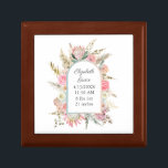Pink White Floral Baby Birth Stats Personalised Gift Box<br><div class="desc">Personalise this gift box for the new mum with babies name and  birth stats. Comes in two sizes and 3 frame colours. A great gift for new mum and baby and a great addition to the nursery.</div>