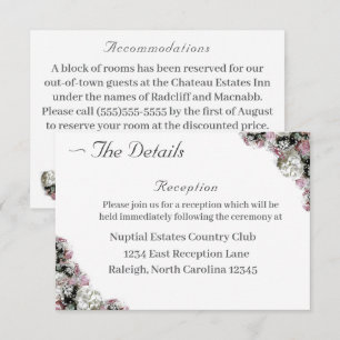 Pink & White Floral Catholic Wedding Enclosure Card