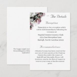 Pink & White Floral Catholic Wedding Enclosure Card