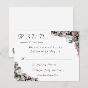Pink & White Floral Catholic Wedding Response Card