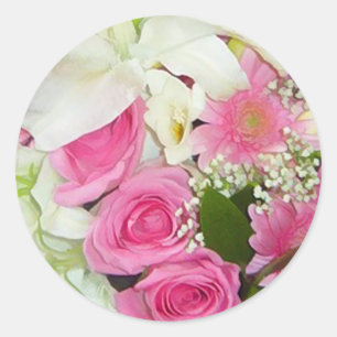 Pink & White Floral Envelope Seal Stickers