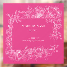 Pink White Floral Frame Boutique Salon Business