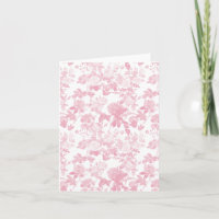 Pink White Floral Roses Chinoiserie Pattern
