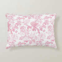 Pink White Floral Roses Chinoiserie Pattern