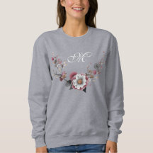 Pink White Floral Sweatshirt