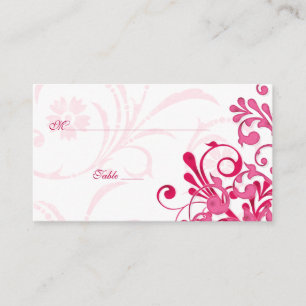 Pink & White Floral Wedding Place or Escort Cards