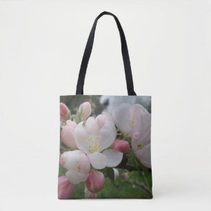 Pink White Flower Tote Bag