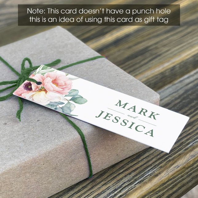 Pink White Flower Wedding Tag (1x3 inch) (Creator Uploaded)