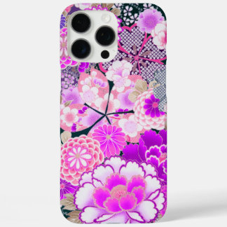 PINK WHITE FLOWERS Peony,Roses Japanese Floral Cas iPhone 16 Pro Max Case