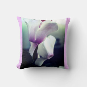 Pink White  Flowers Photo Throw Cushion