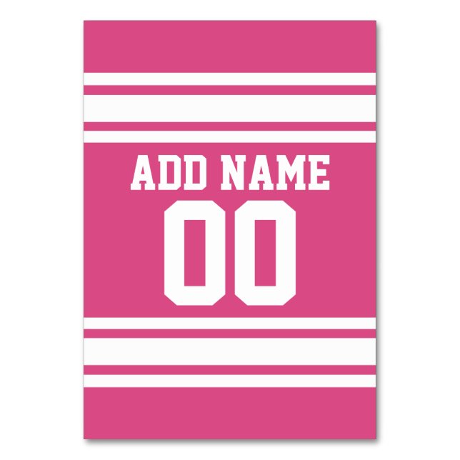 Pink White Football Jersey Custom Name Number Table Number (Front)