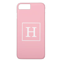 Pink White Framed Initial Monogram