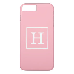 Pink White Framed Initial Monogram Case-Mate iPhone Case