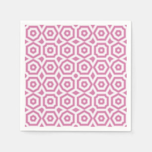 pink white geometric pattern art deco napkin