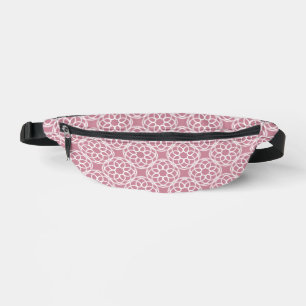 Pink White Geometric Seamless Pattern Bum Bags