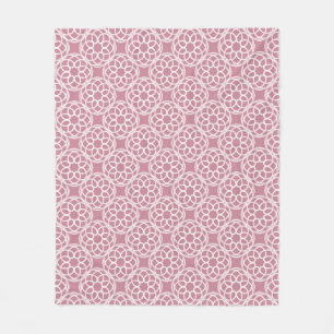 Pink White Geometric Seamless Pattern Fleece Blanket
