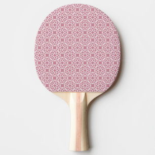 Pink White Geometric Seamless Pattern Ping Pong Paddle