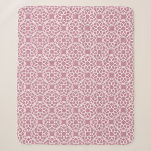 Pink White Geometric Seamless Pattern Sherpa Blanket