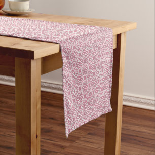 Pink White Geometric Seamless Pattern Short Table Runner