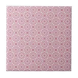 Pink White Geometric Seamless Pattern Tile