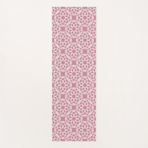 Pink White Geometric Seamless Pattern Yoga Mat
