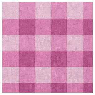 Pink White Gingham Check Combed Cotton Fabric