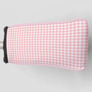 Pink White Gingham Check Plaid Golf Head Cover