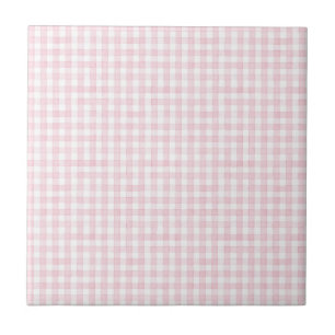 Pink & White Gingham Vintage Design Tile