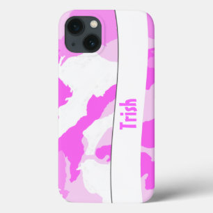 Pink White Girly Camouflage Pattern Custom iPhone 13 Case