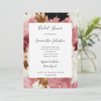 Pink White Gold Black Abstract Bridal Shower